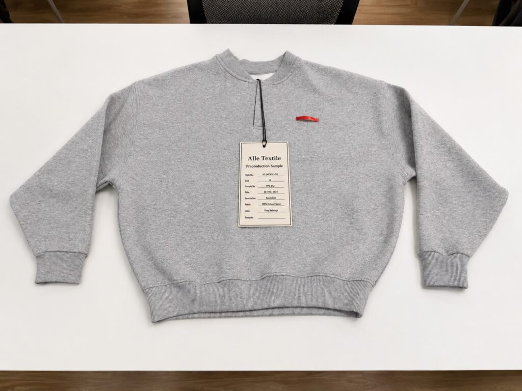 heavyweight oversized sweatshirt manufactured by Alle Textile in Turkey for private label clothing production