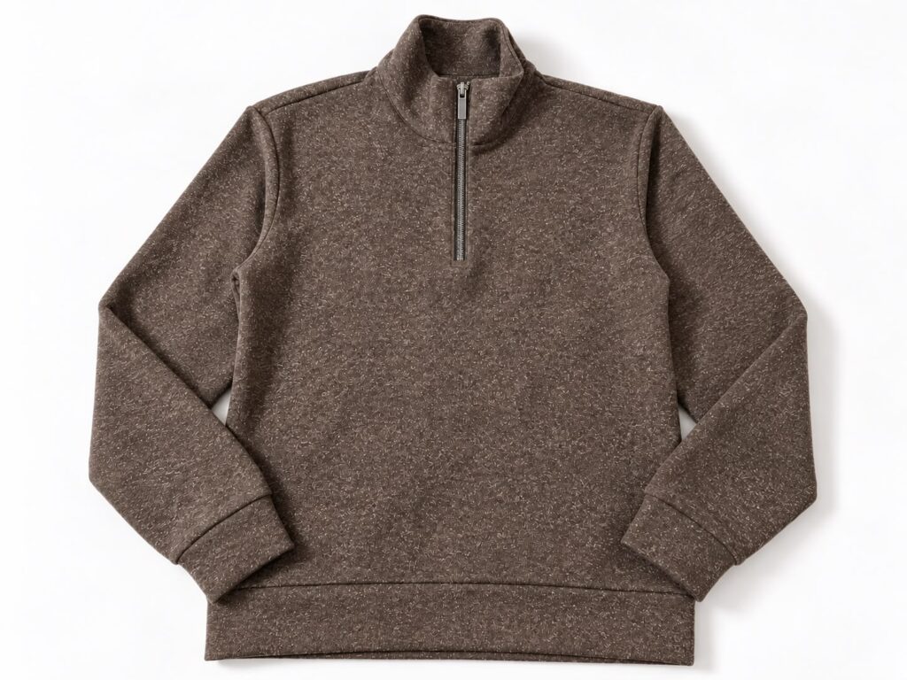 Private label wool blend quarter zip sweater manufacturing in Turkey by Alle Textile